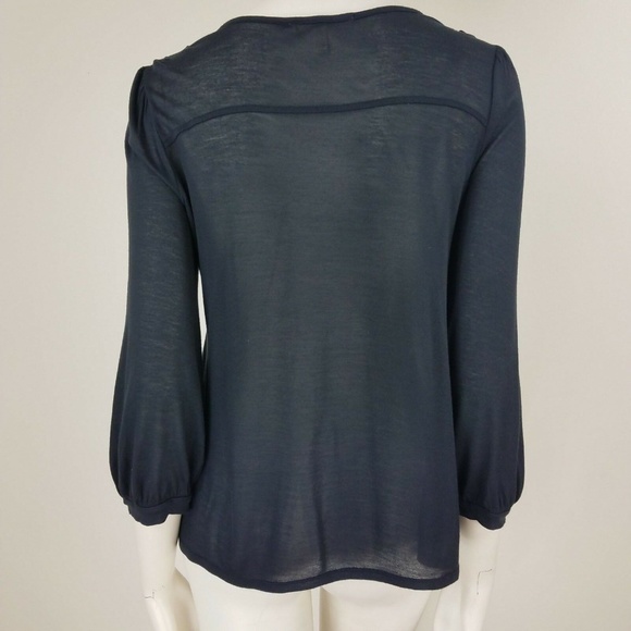 JOIE SOFT Pleated 3/4 Sleeve Grey Blouse Size S - Picture 6 of 8